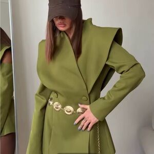 Chic Olive Green Women's Blazer